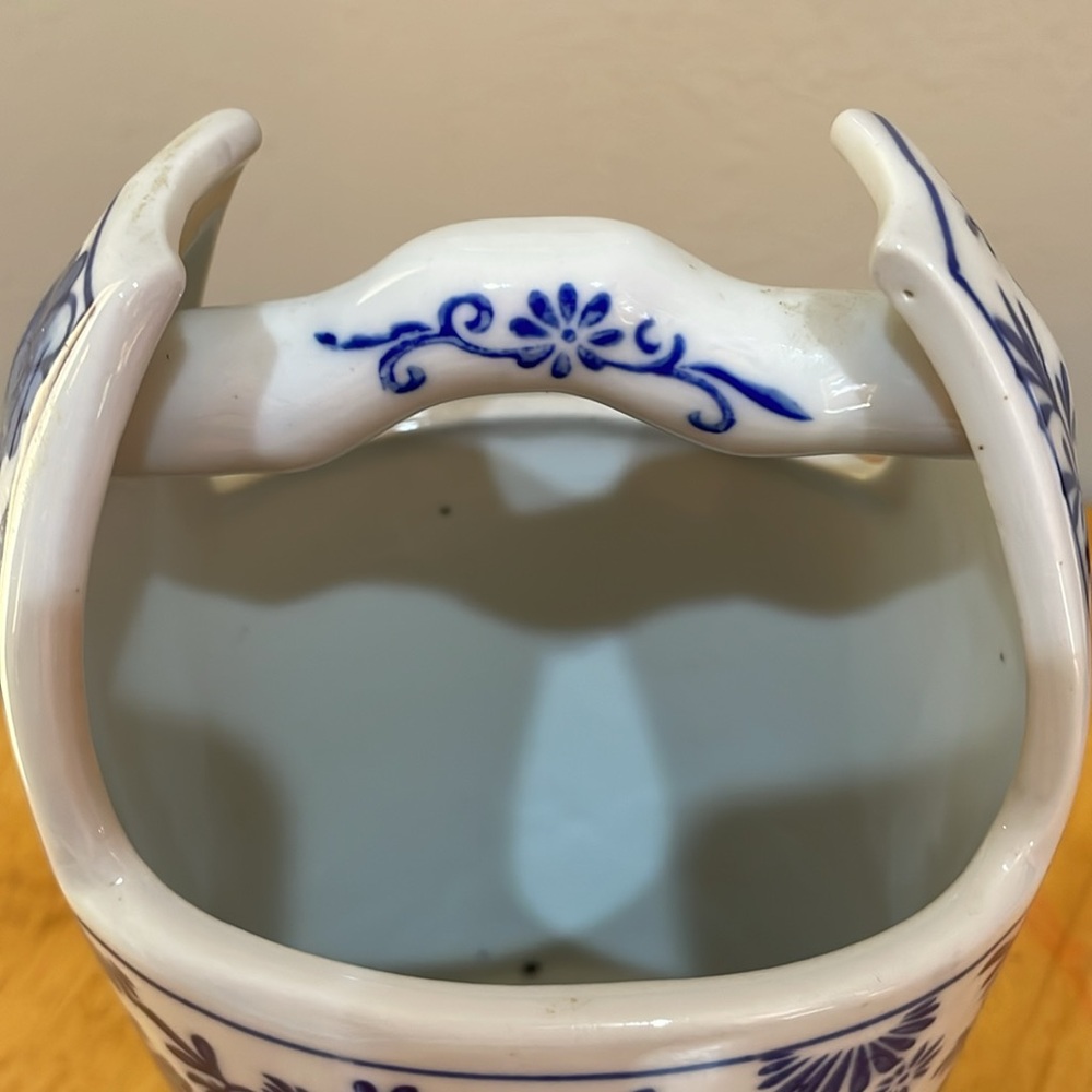 Ceramic bucket pail vase - Picture 2 of 5